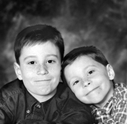 Studio Portrait of two young brothers