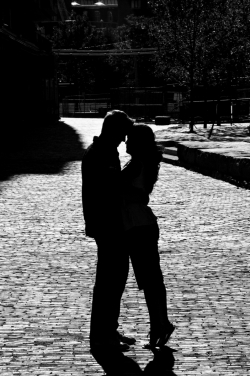 Young Couple in Romantic Silhouette as Photographed for Carl Lan